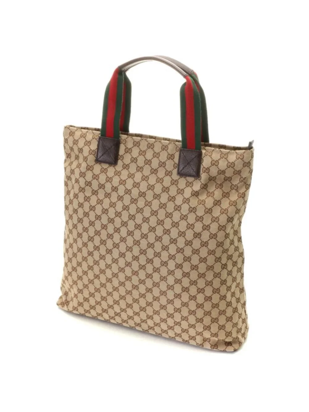 Gucci Sherry Line GG Tote Bag Beige Dark Brown